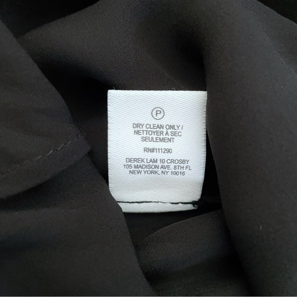 Derek Lam 10 Crosby Silk Choker Blouse Size 4 Black Women’s Designer Top - Picture 10 of 10